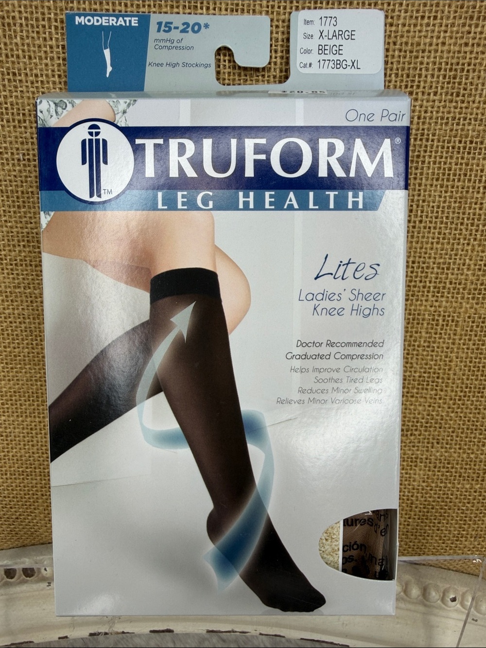 Truform Knee High Compression Socks - Beige